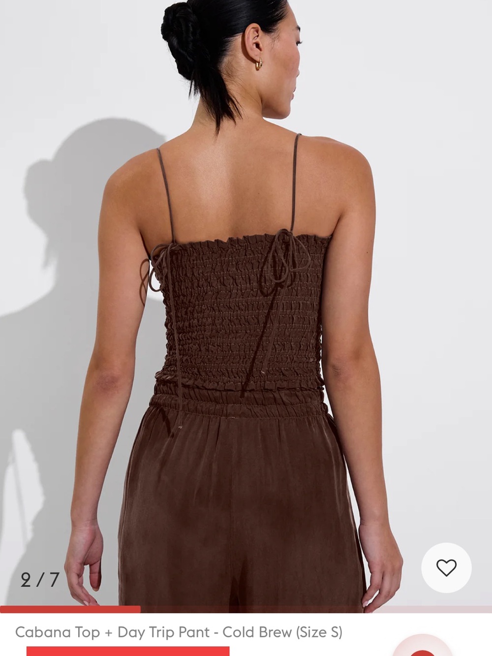 Left On Friday Cold Brew Brown Smocked Tank Top